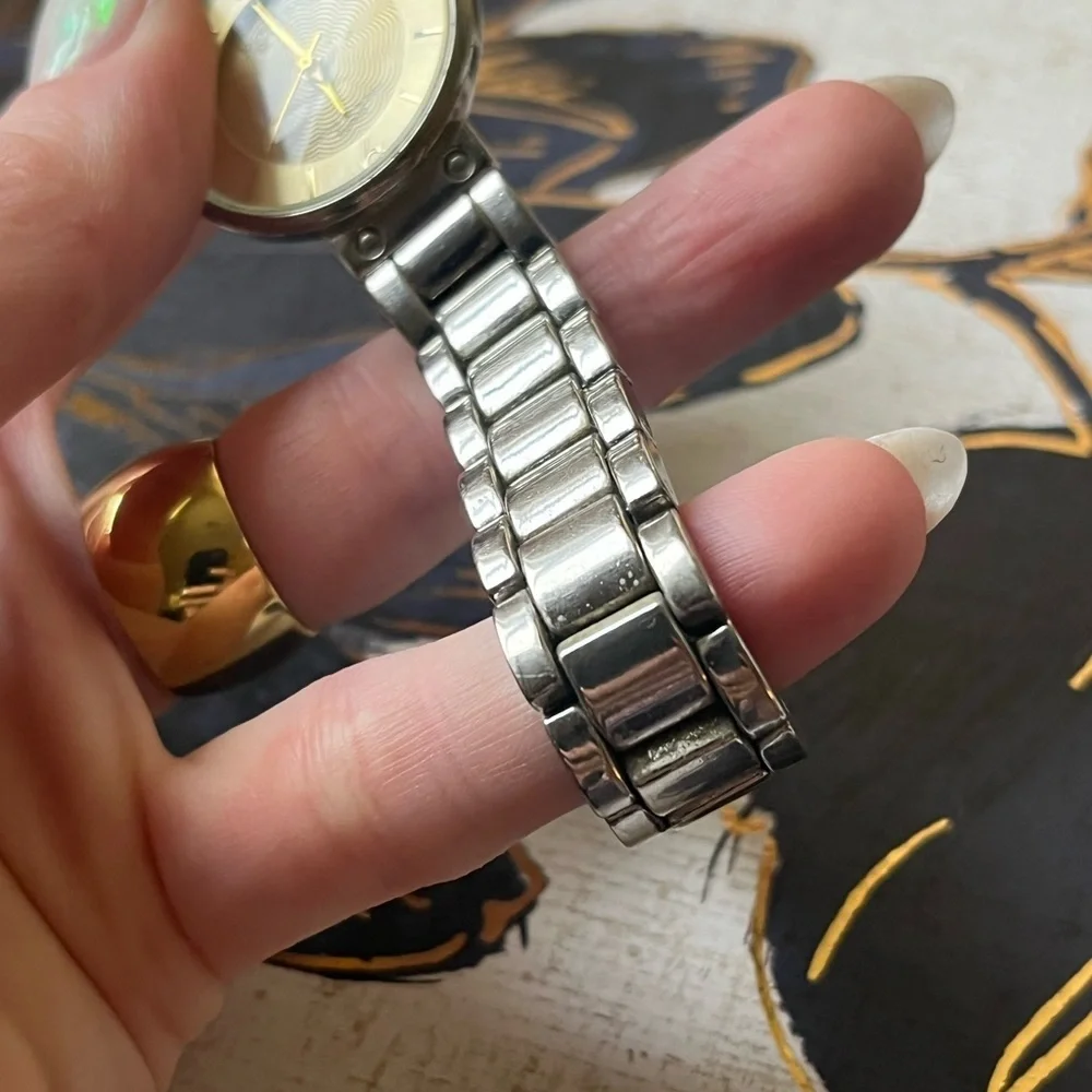 Estate Vintage Eclipse Heavy Classic Two-Tone Silver and Gold Face Men’s Watch